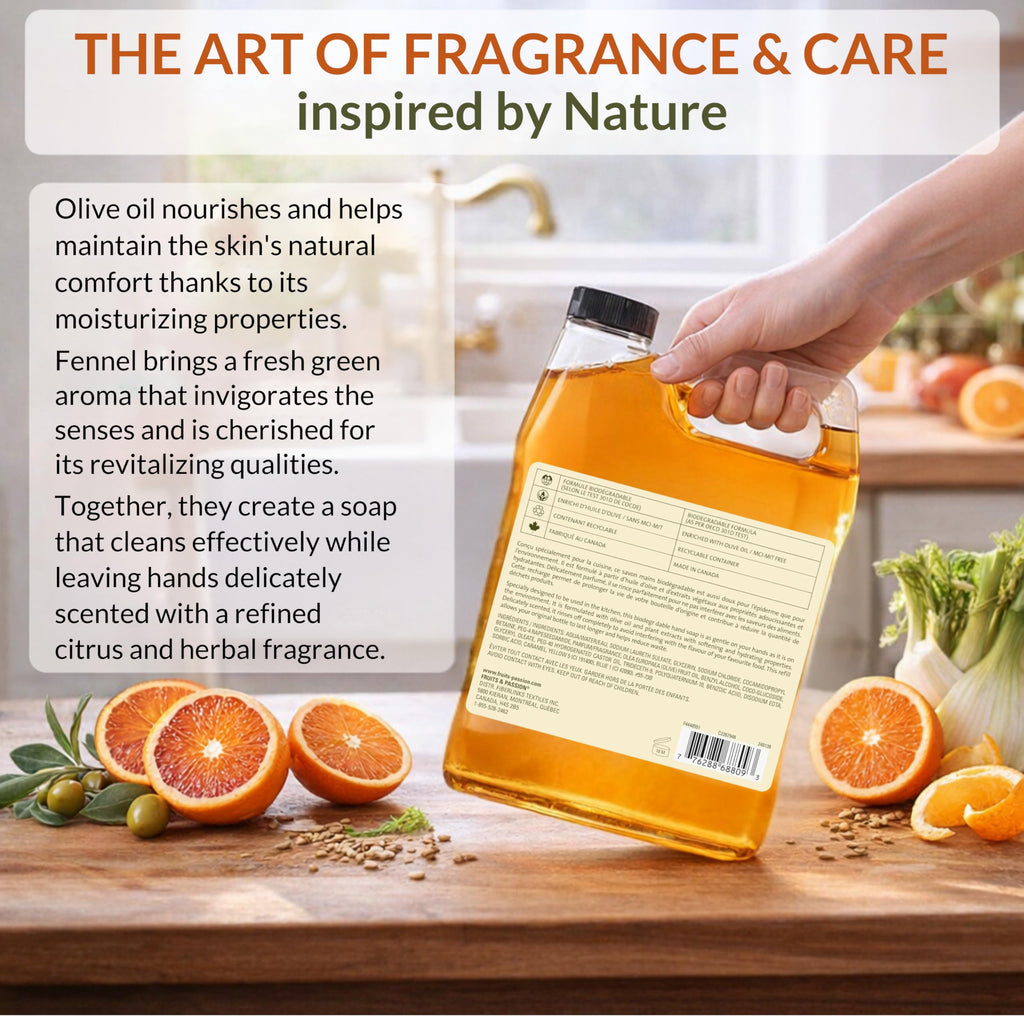 Liquid Hand Soap Refill, Orange & Fennel, 1 L B1586