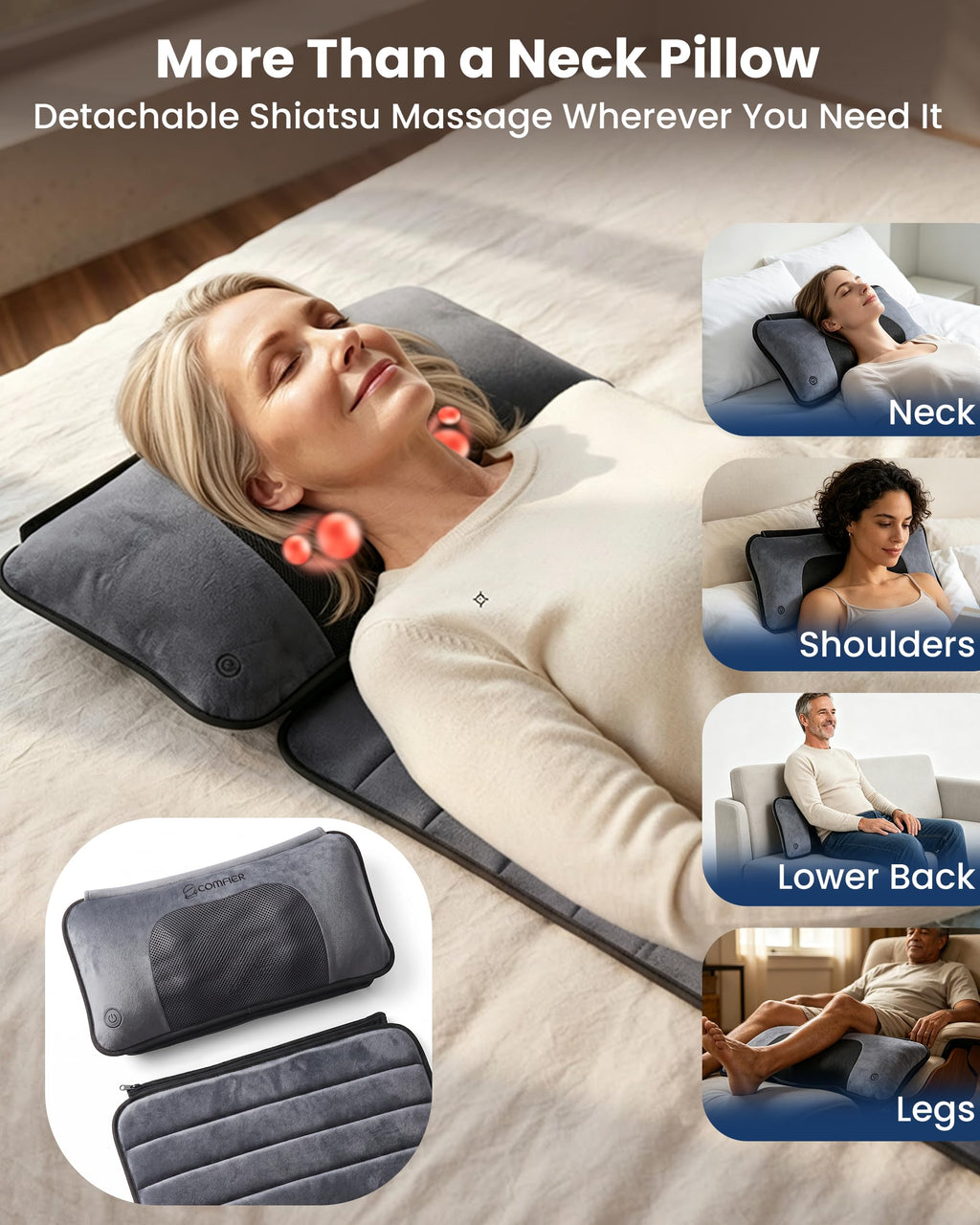 Full Body Massage Mat with Detachable Shiatsu Neck Pillow M2350