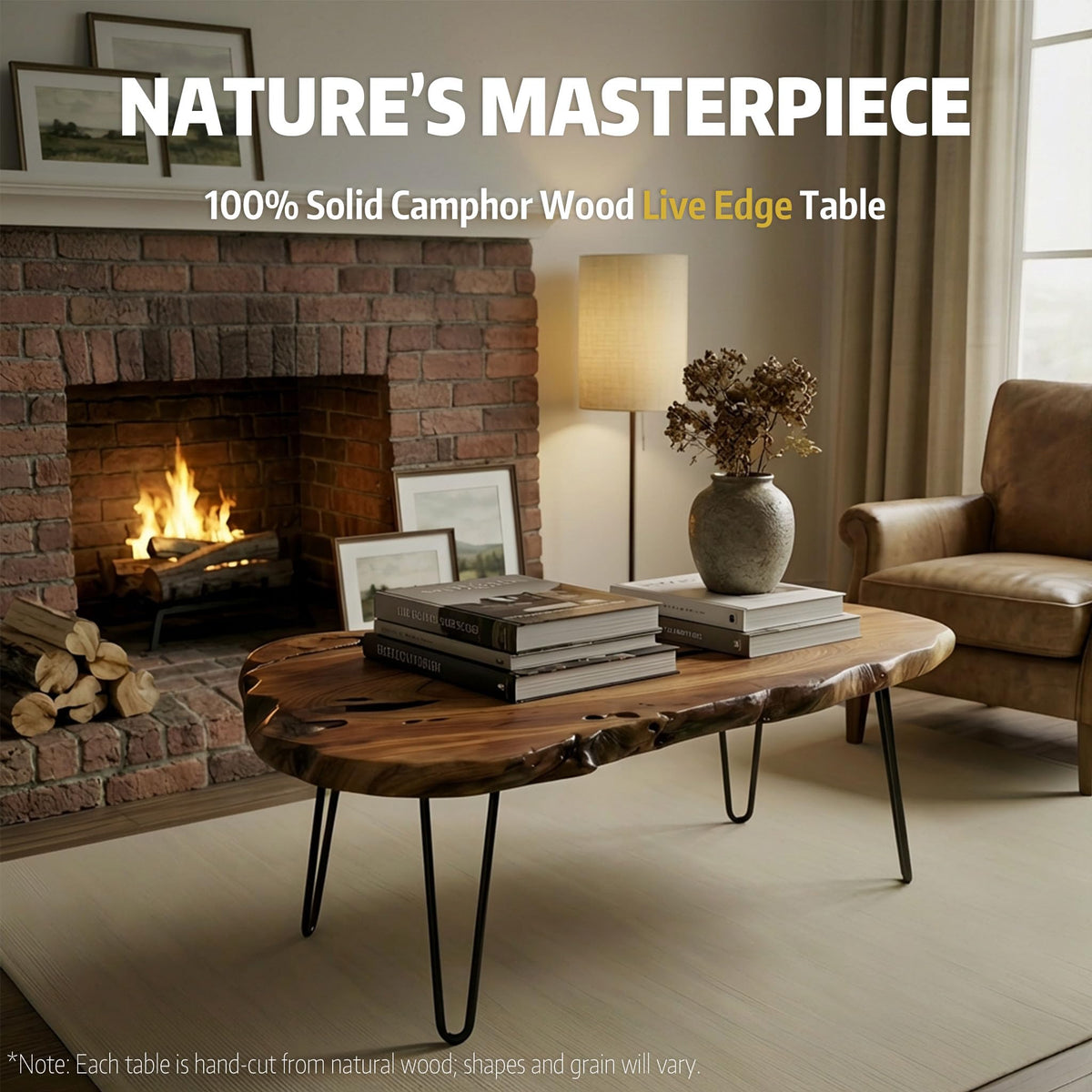 Live Edge Natural Wood Coffee Table V830302