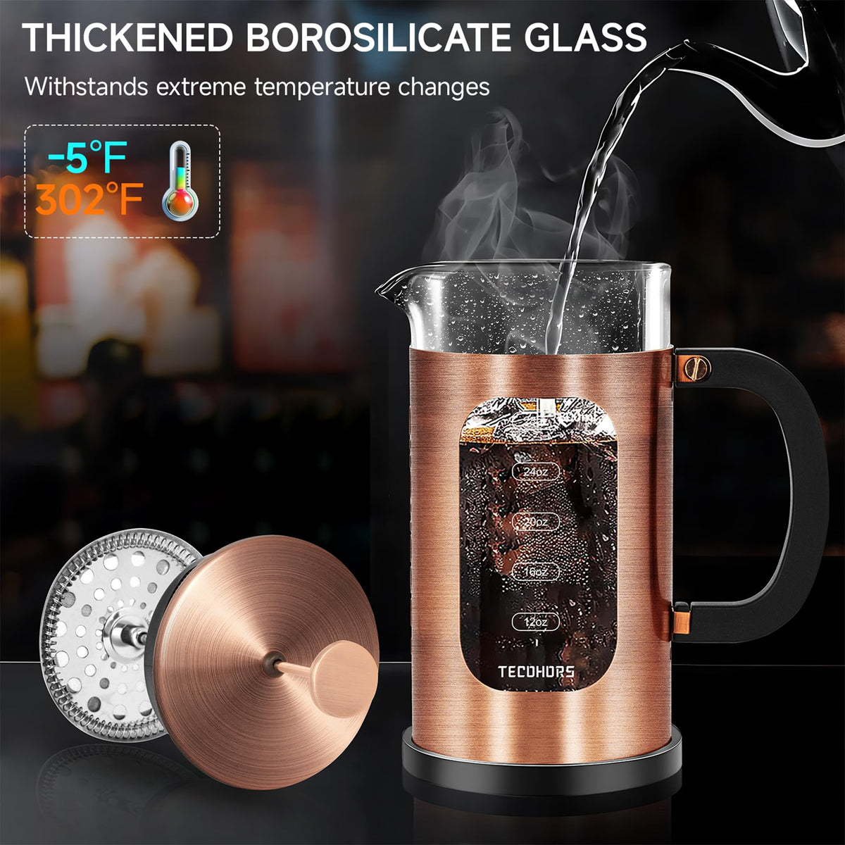 34oz Stainless Steel French Press Coffee Maker A950
