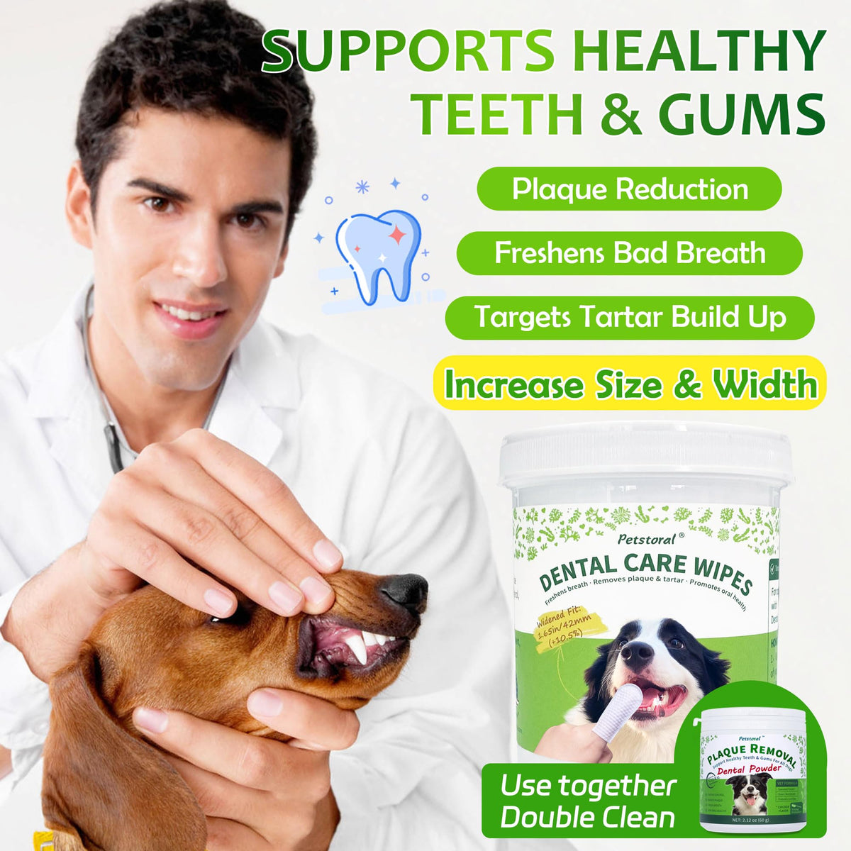 Dental Care Wipes for Dogs and Cats, 50 Count J598719