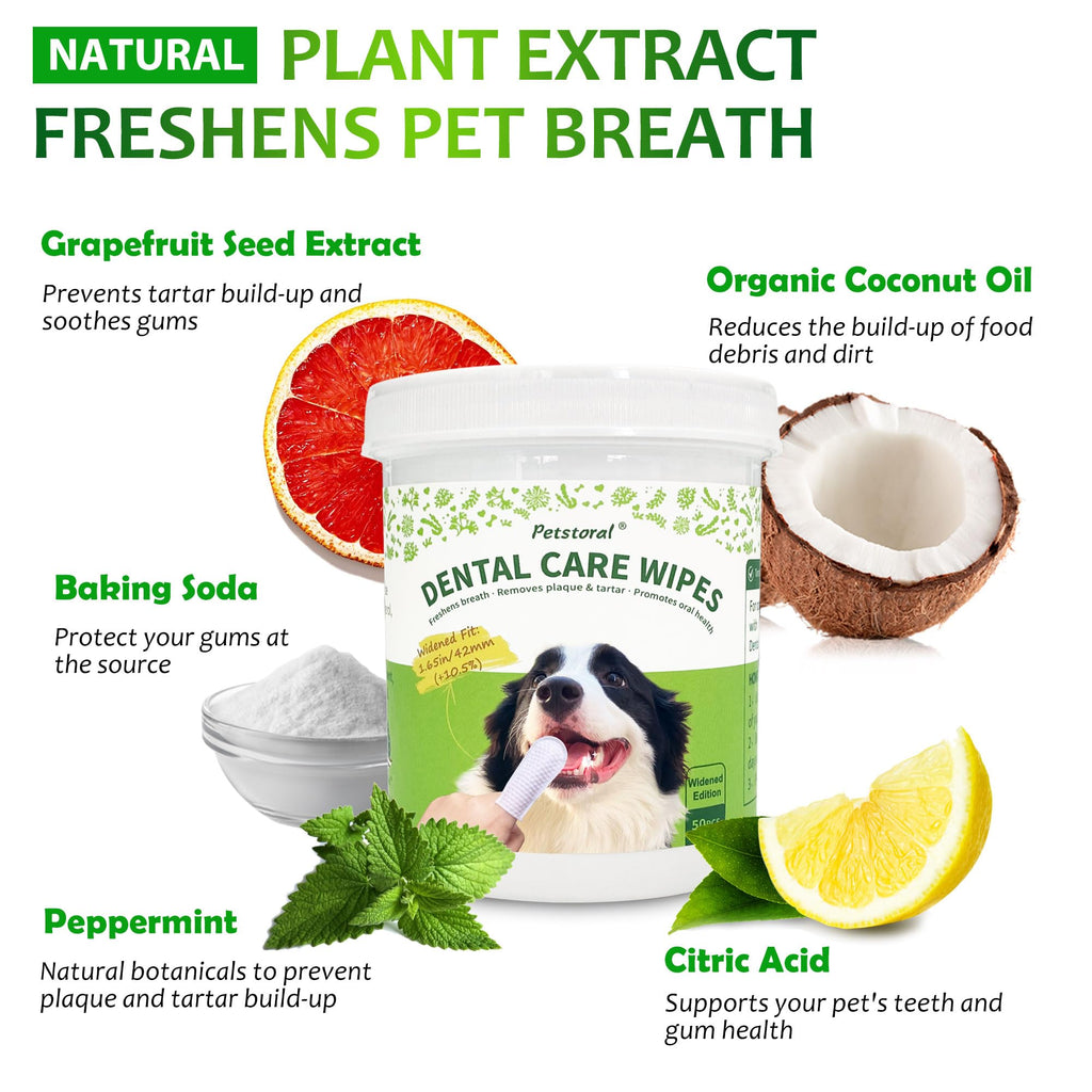 Dental Care Wipes for Dogs and Cats, 50 Count J598719