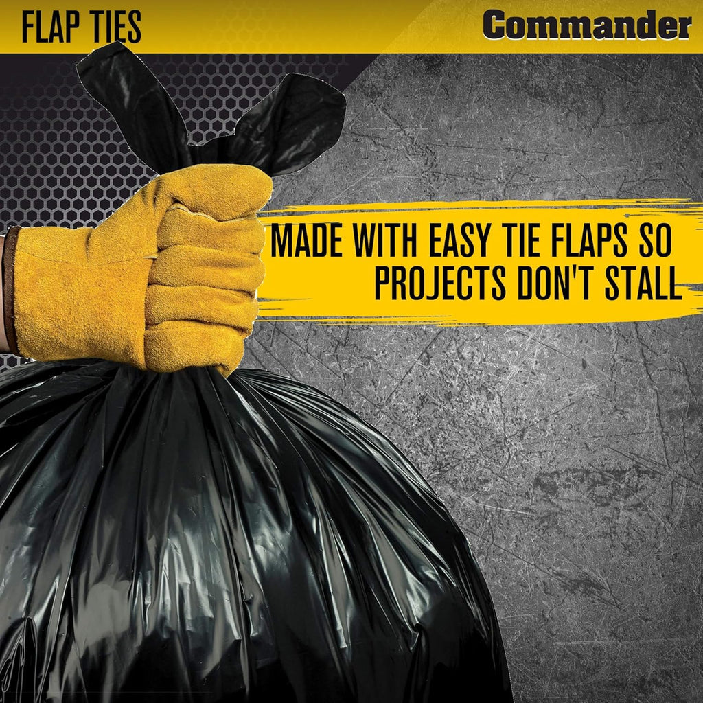 55 Gallon Heavy Duty Contractor Bags with Flap Ties, Pack of 20 M572900