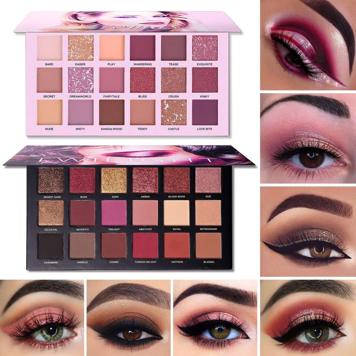 Nude Eyeshadow Palette Makeup Set, Matte Shimmer Glitter Pressed Pearl K287768