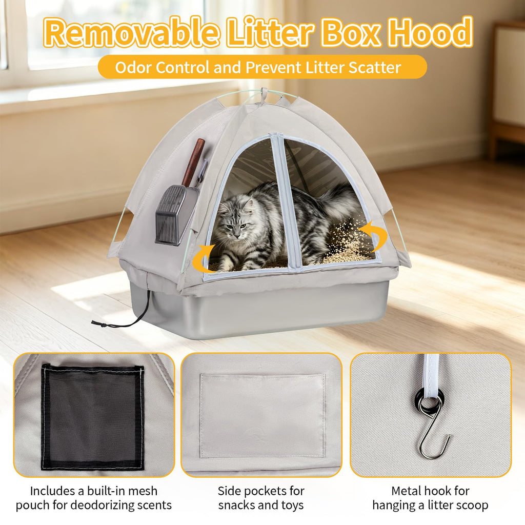 Stainless Steel Extra Large Enclosed Cat Litter Box K9029