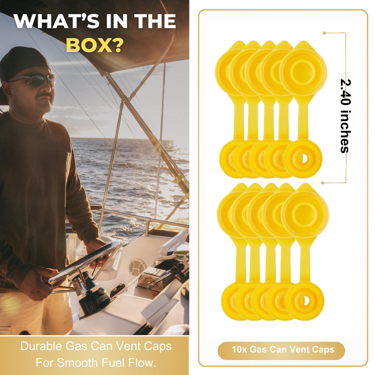 Yellow Plastic Gas Can Vent Caps B85568