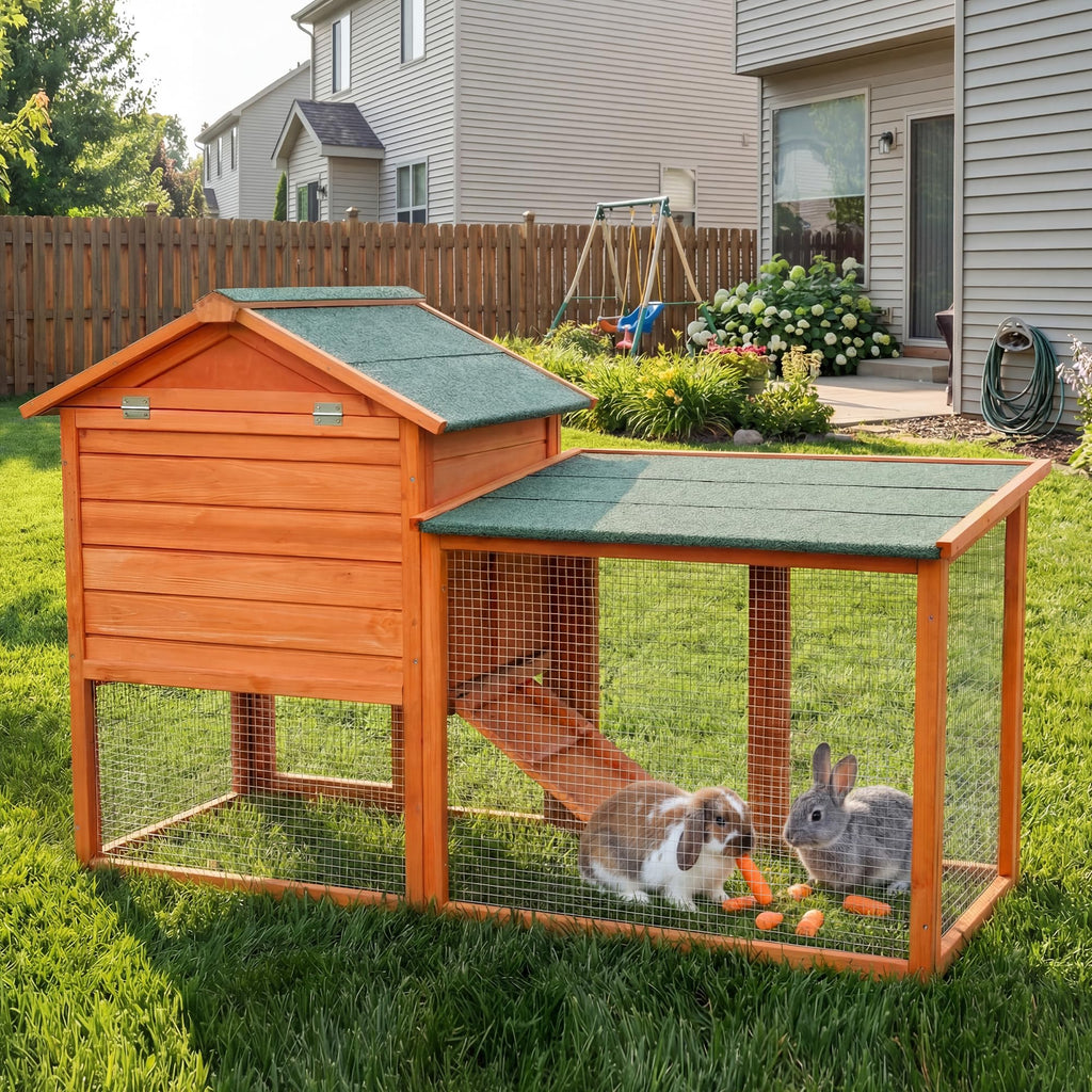Large Outdoor Indoor Wooden Rabbit Hutch Y279