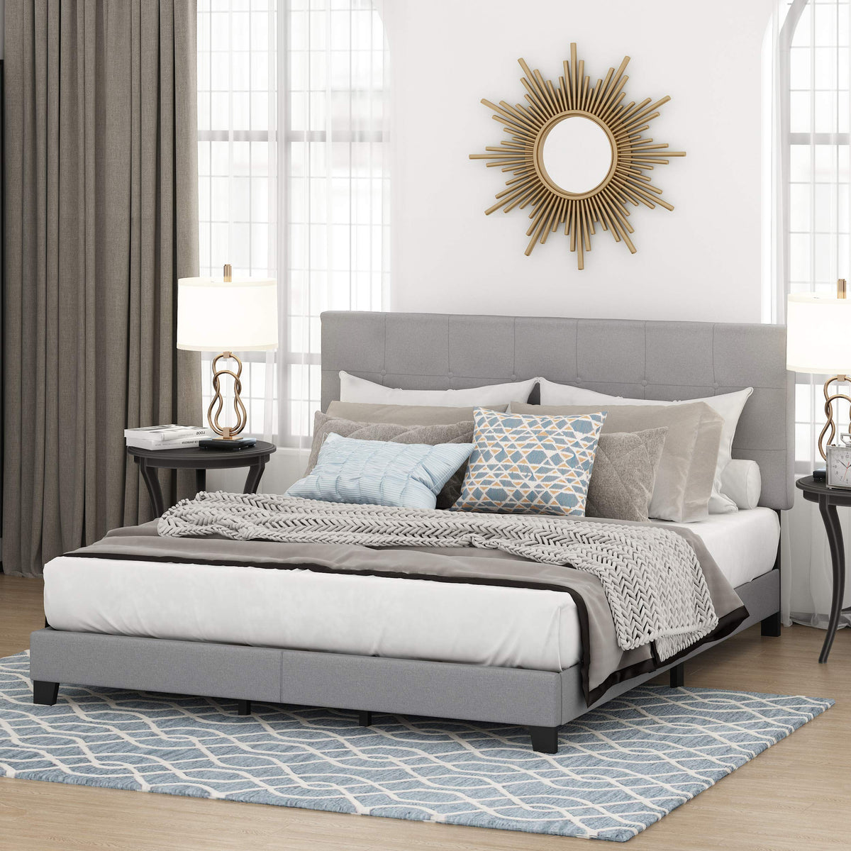 California King Upholstered Platform Bed Frame I474833
