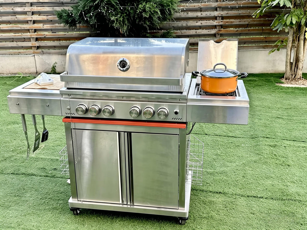 Heavy-duty SUS304 Stainless Steel 6-Burner Propane Gas Grill H204881