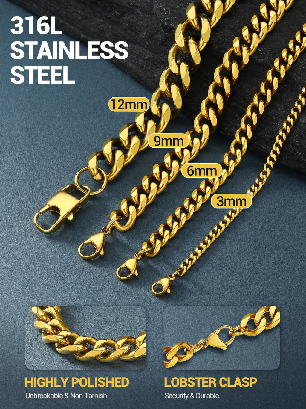 Cuban Chain Necklace 316L Stainless Steel N516402