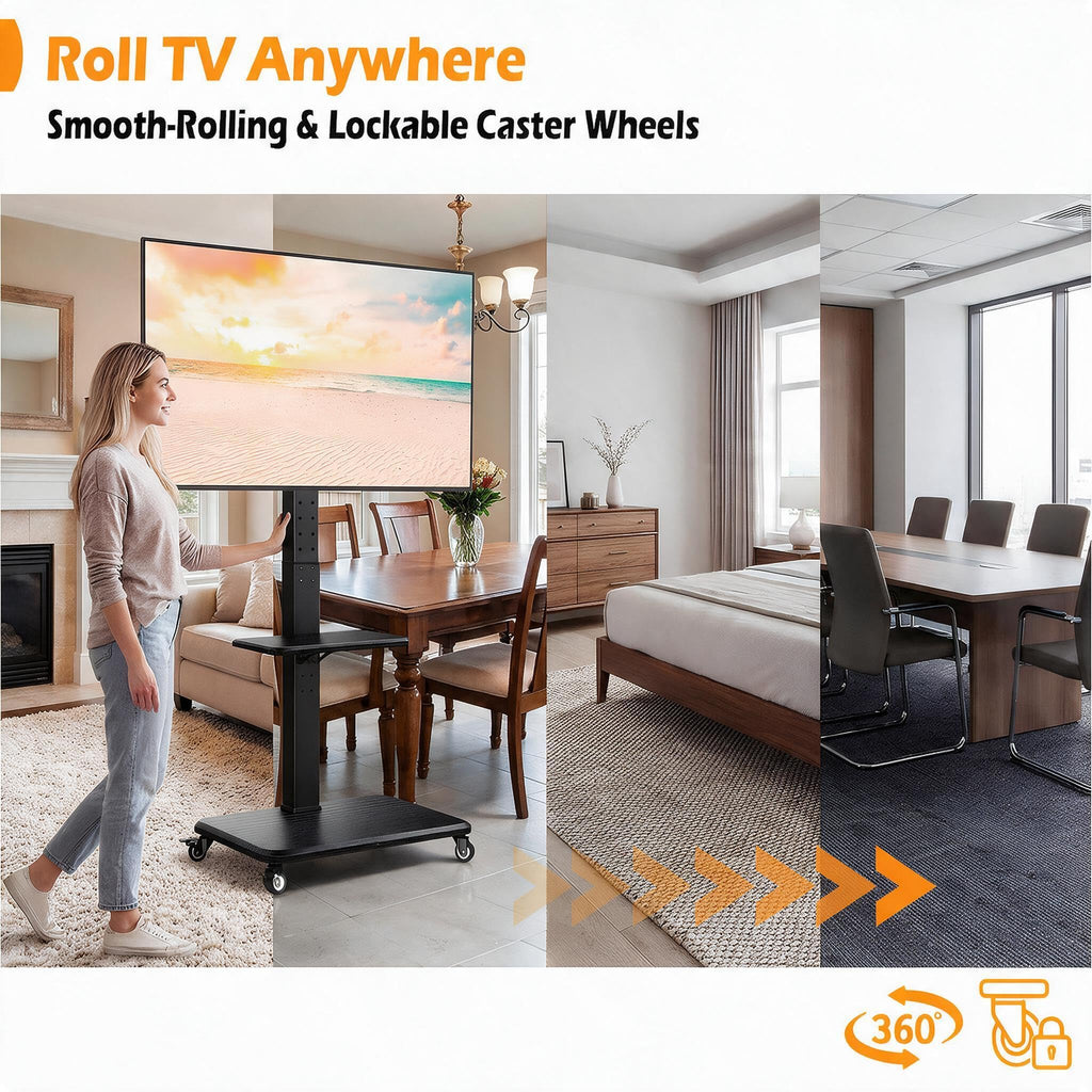Rolling TV Stand with Wheels for 30-75 Inch TVs Z10459