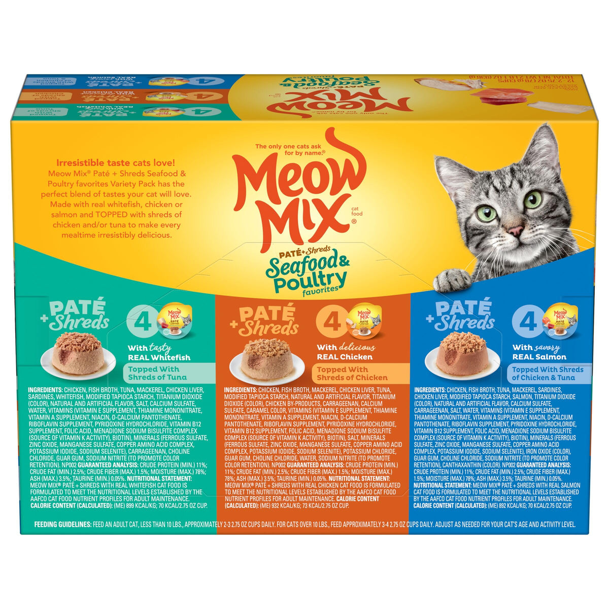 Dry Cat Food 6.3 Pound Bag + Wet Cat Food Variety Pack 2.75 Ounce Cups M552478