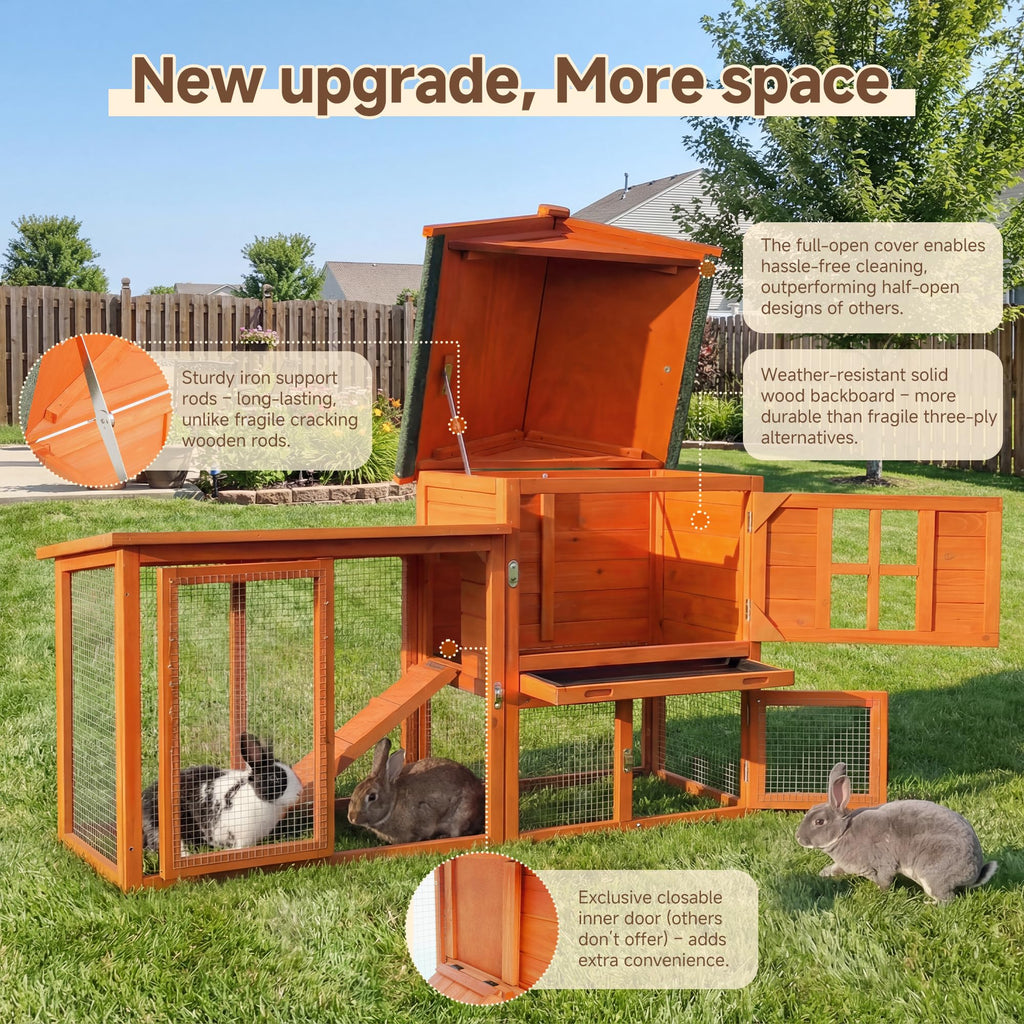 Large Outdoor Indoor Wooden Rabbit Hutch Y279