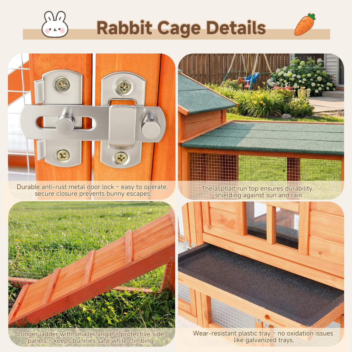 Large Outdoor Indoor Wooden Rabbit Hutch Y279