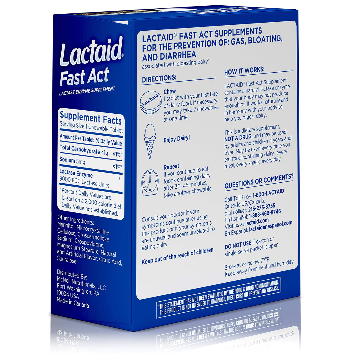 Lactose Intolerance Chewables with Lactase Enzymes, Vanilla Twist, 32 Pks of 1-ct K93224